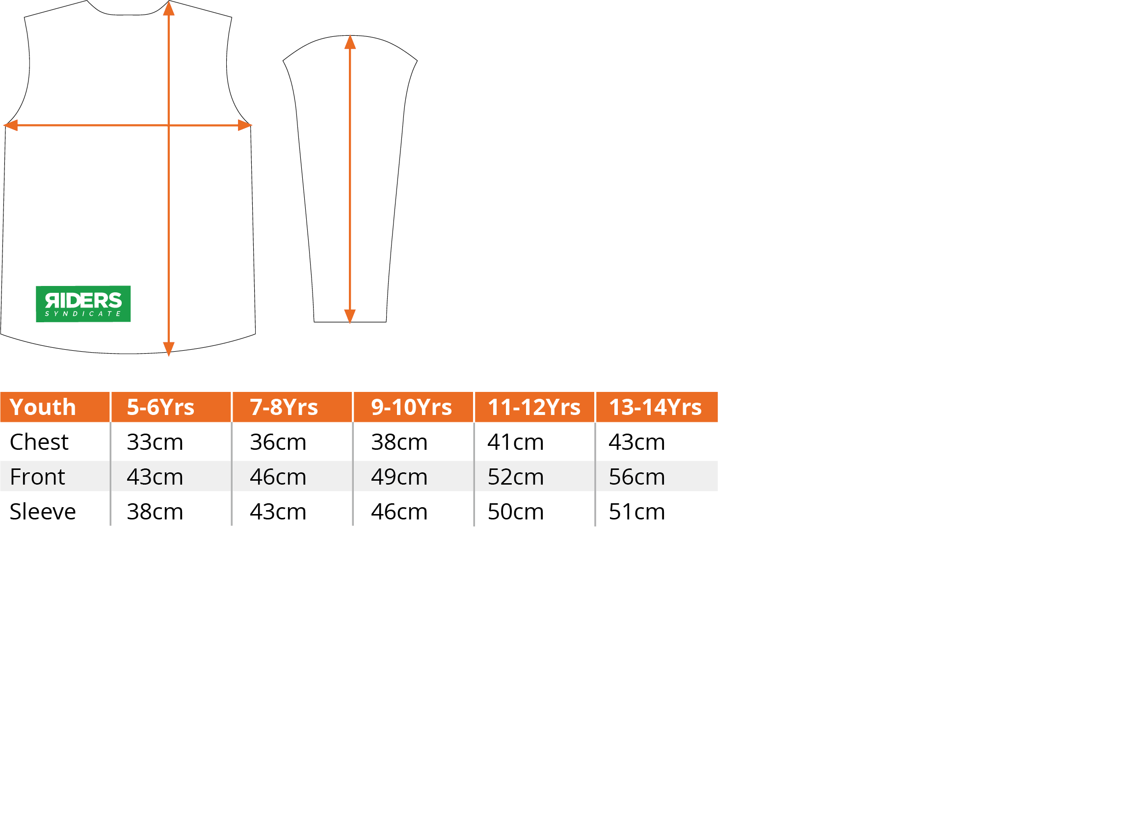 BP Standard kids size chart
